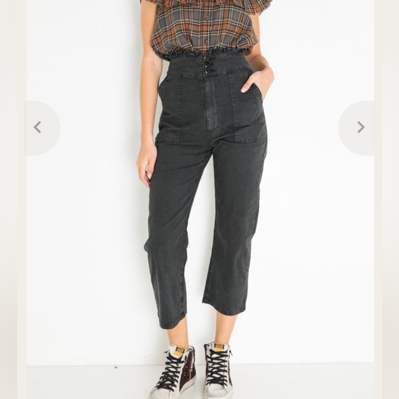 The Great. High Rise Ruffle Armies black Pants - Picture 2 of 5